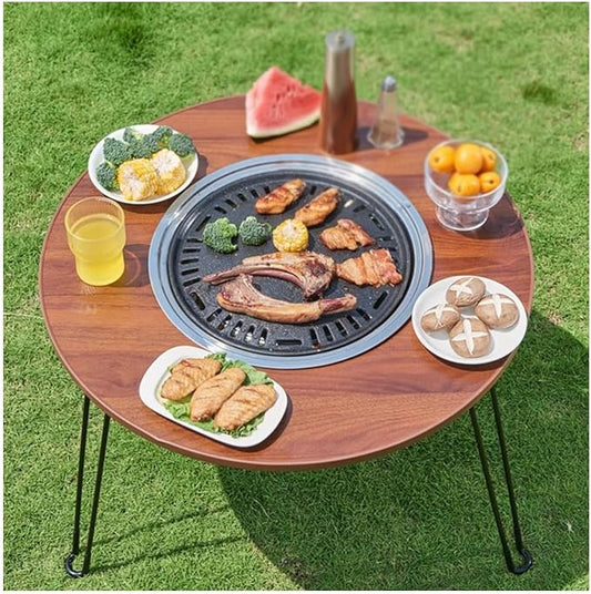 Mesa plegable con parrilla